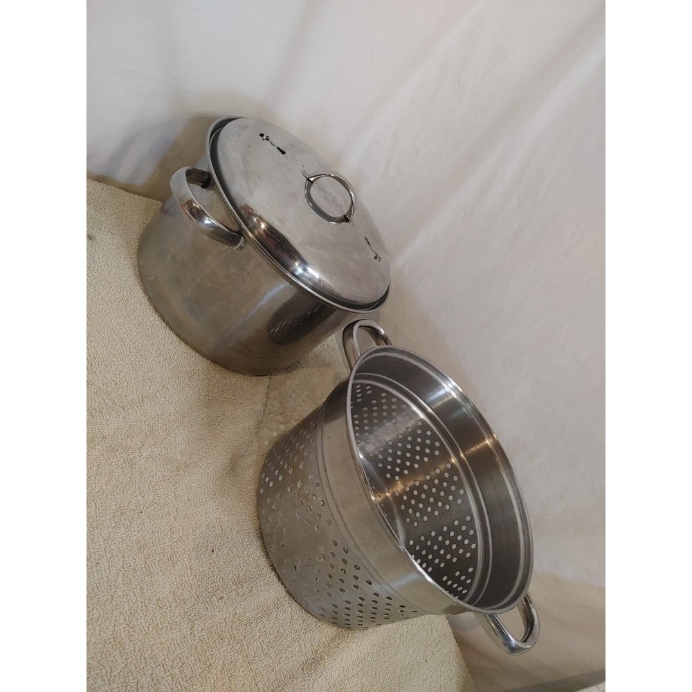 Stainless‎ Steel 3 Piece Steamer & Pasta Cooker 5qt with Lid